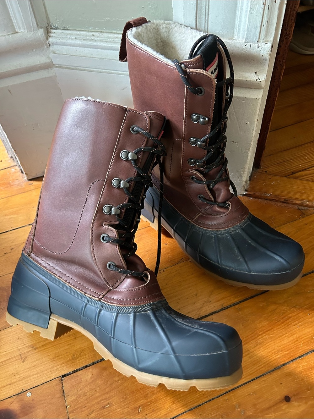 Hunter Original Insulated Pac Sienna Leather Boots us 10